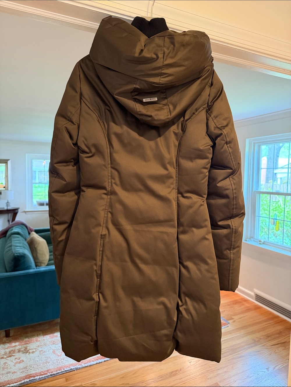 Soia & Kyo Olive Green Hooded Puffer Coat XS - Picture 4 of 4